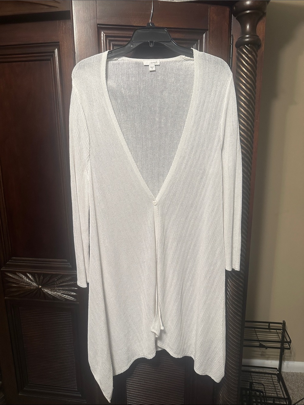 J. Jill Lightweight White Open-Front Cardigan